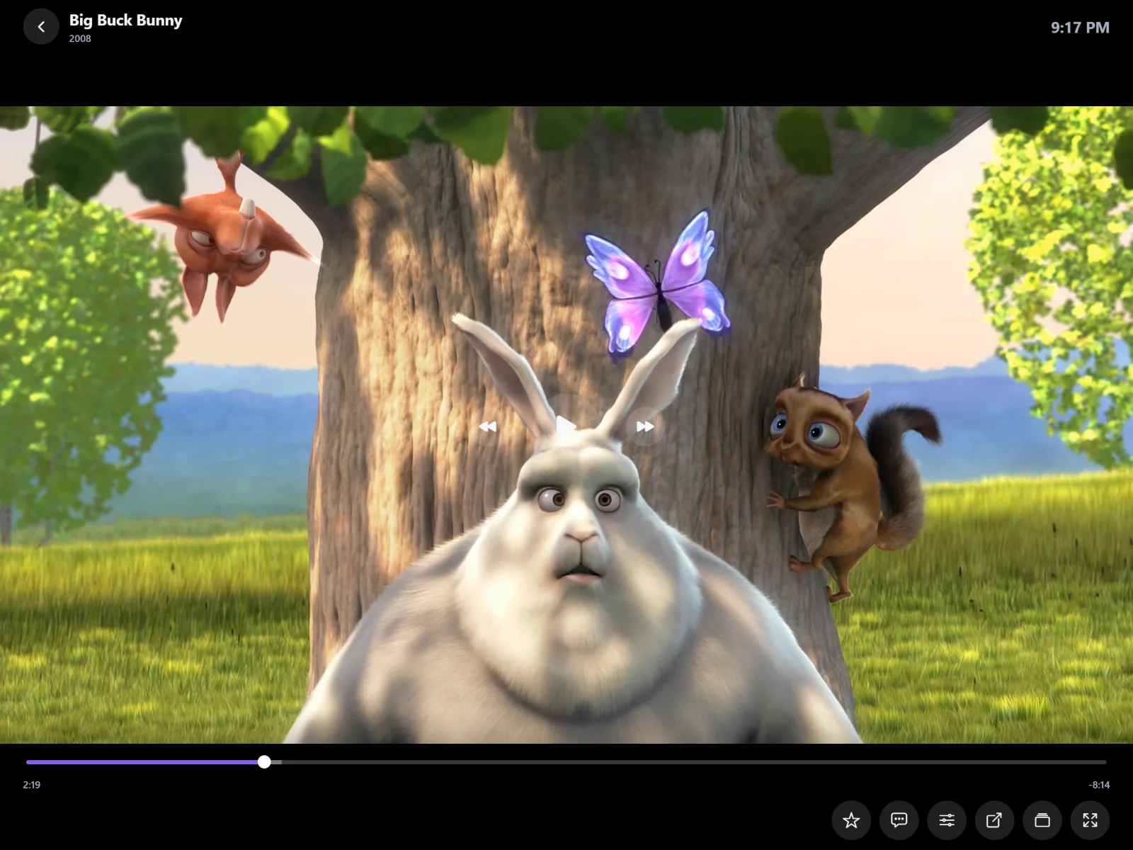 Full-screen video player